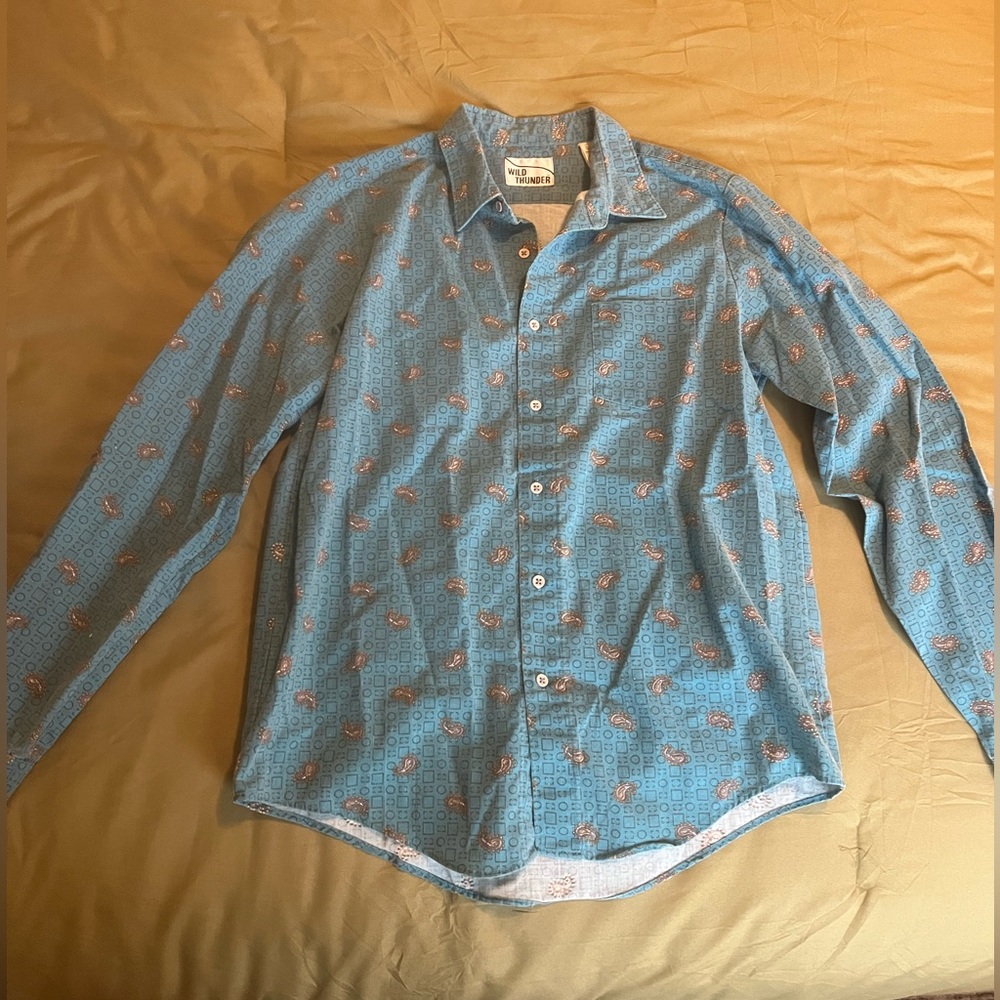 Vintage Paisley Western Button Down Top, XL